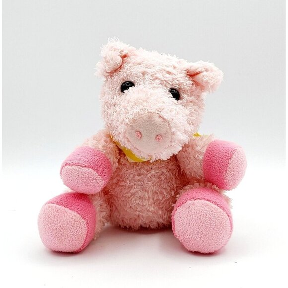 Breyer Pink Plush Pig w/Yellow Bandana Stuffed Animal toy Beanbag 5" - Picture 1 of 4